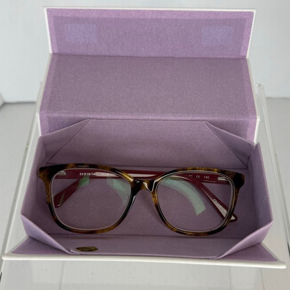 Jill Stuart JS2100-2C Tortoise Burgundy Eyeglass Frames 53-16-140 w Case